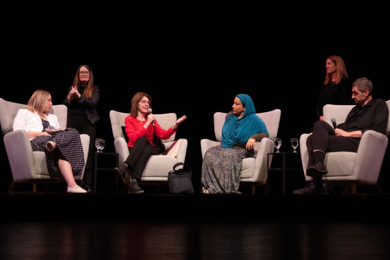 Panelists onstage at the 2026 Goodman Lecture