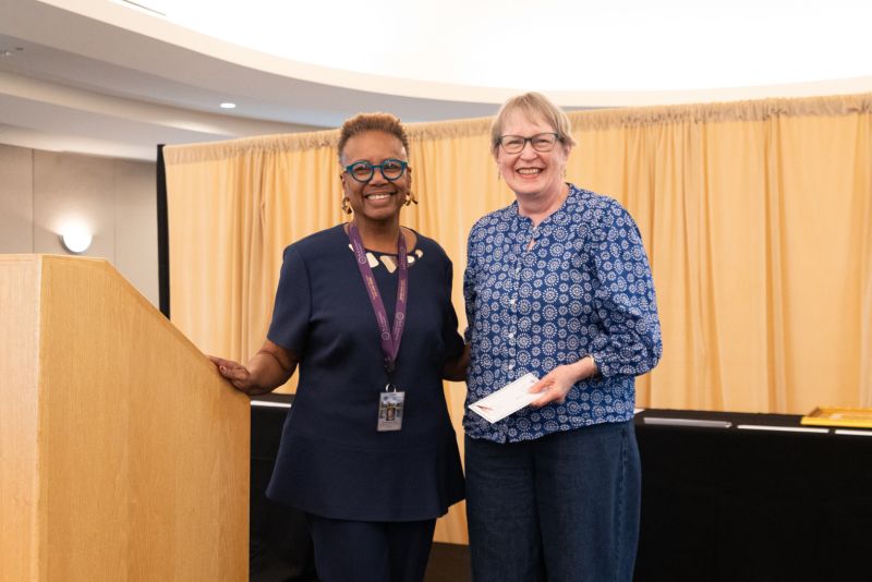 President Marcheta P. Evans, PhD, poses with awardee