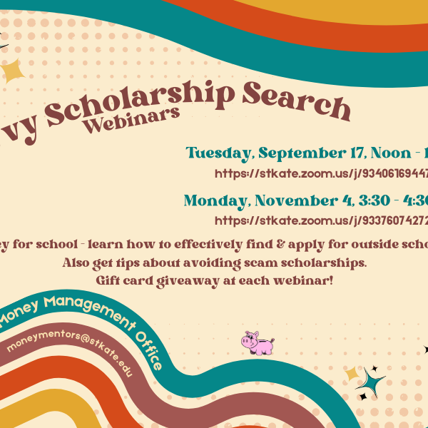 flyer for savvy scholarship search including dates and zoom links