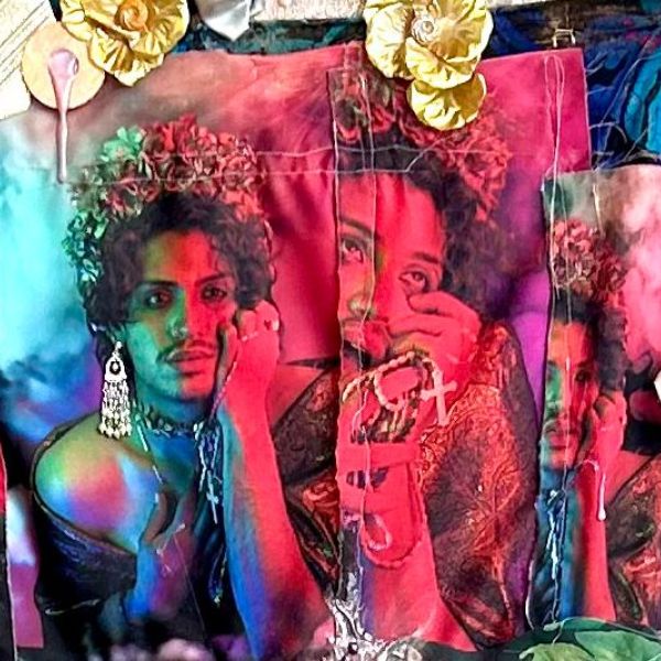 close up of santa maria artwork