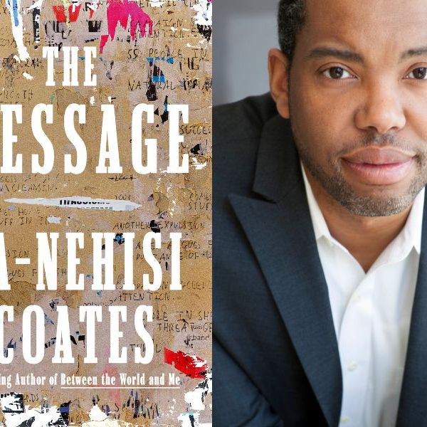 Book cover of The Message and headshot of Ta-Nehisi Coates