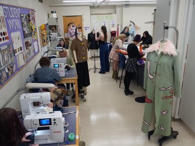 Students working in Fashion Design studio classroom
