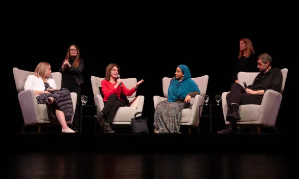 Panelists onstage at the 2026 Goodman Lecture