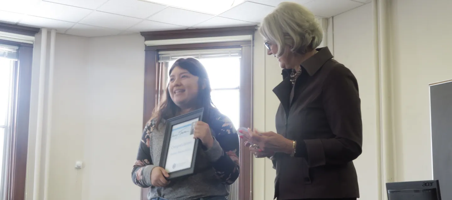 Andrea Duarte and President Roloff