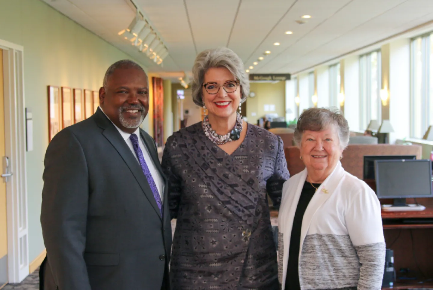 Ken Charles, President Roloff, and Jean Wincek