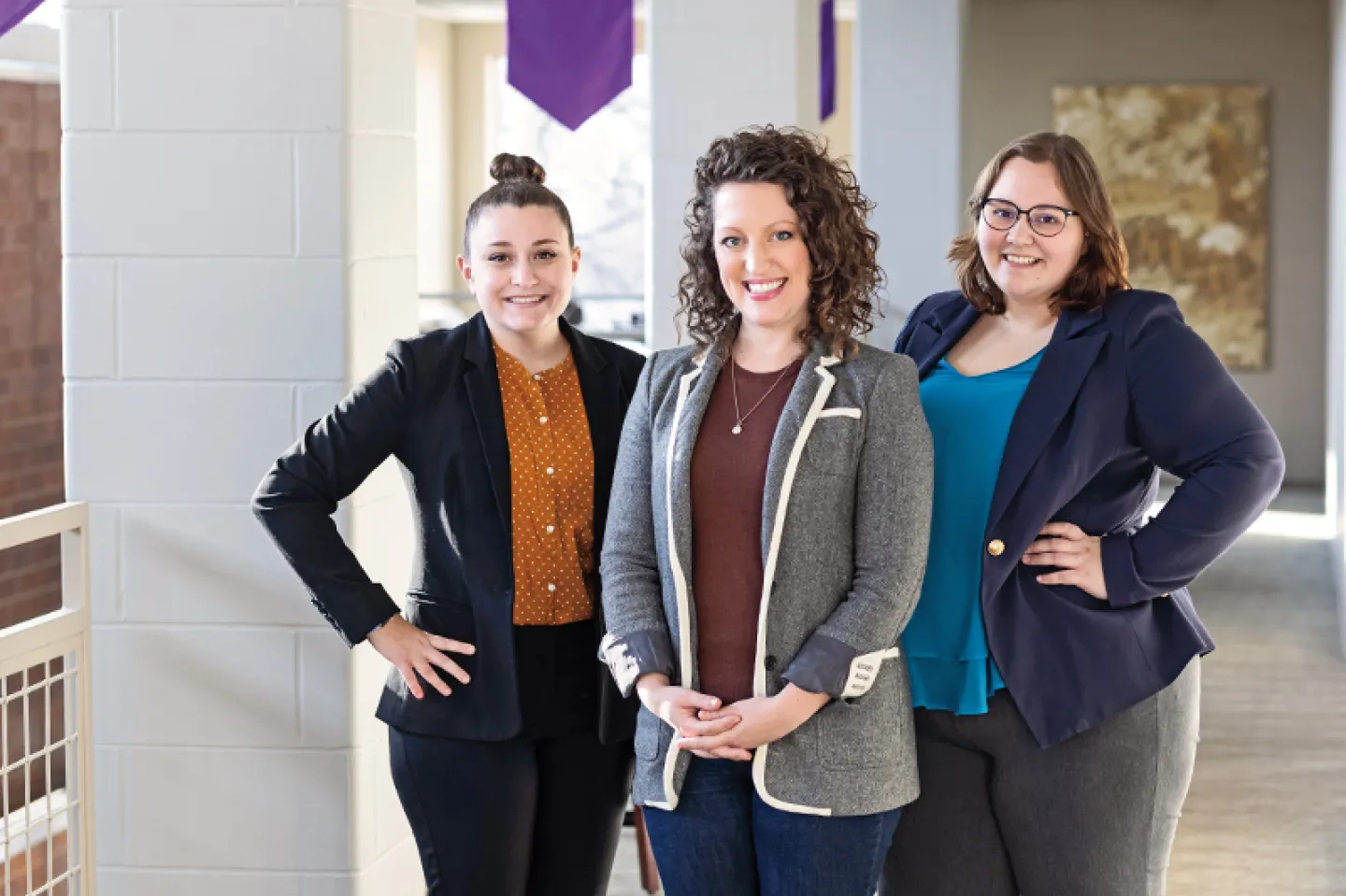 Professor Katie Campbell, Ph.D., flanked by nursing majors Meghan Landry '21 (left) and Meghan Katers '21 are in year three of a collaborative undergraduate research project, which has engaged mayo clinic And received high accolades from the university.