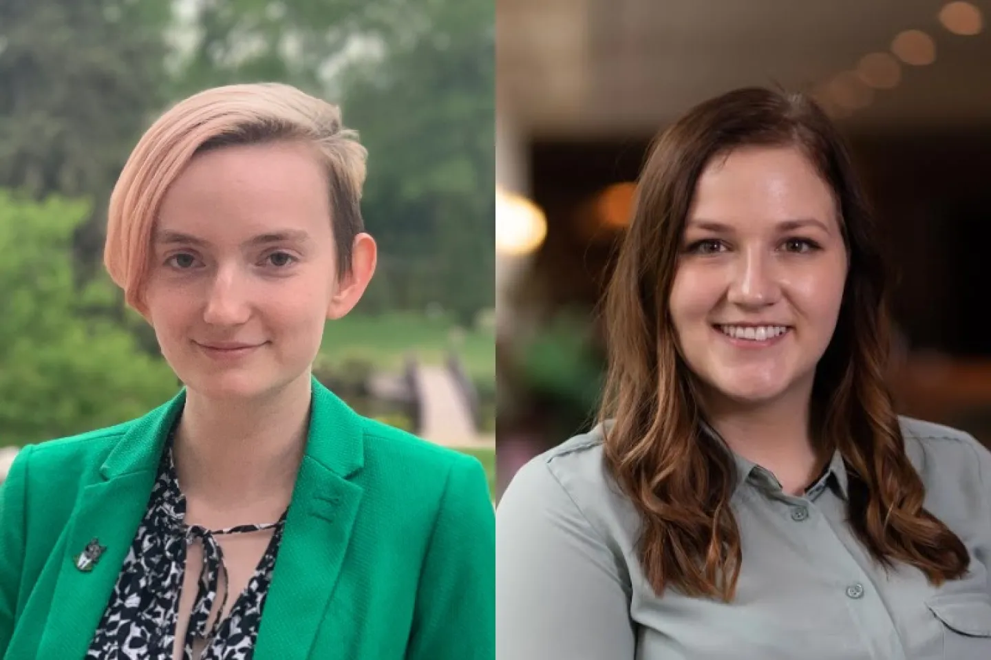 Isabel Pastoor '20 (pictured left) and Elizabeth Kula '19 (right) were among the finalists for the MEA undergraduate research paper contest.