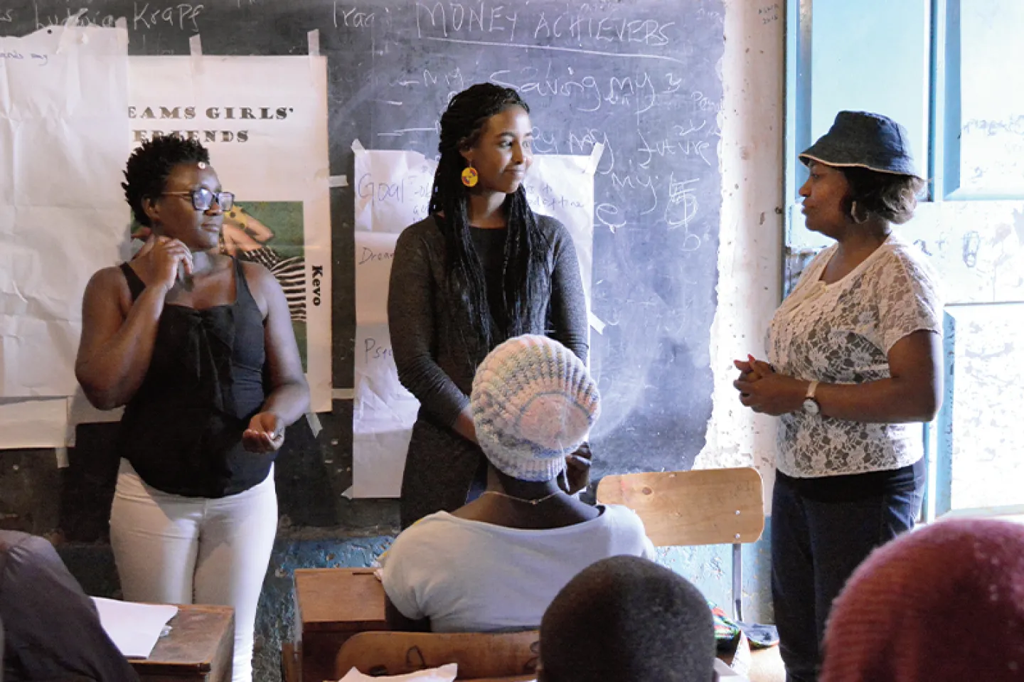 St. Kate's Master of Public Health student Hamdi Ali (center) in Kenya
