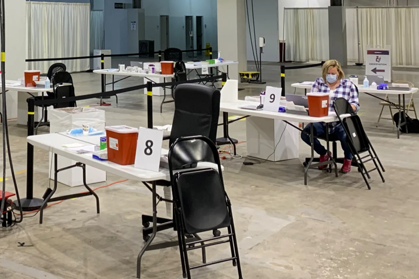 St. Catherine University Master of Science in Nursing (MSN): Entry-Level alum Tracy Howard MSNEL’16 at the Mall of America COVID-19 vaccination site which she runs as the director of clinical operations for Homeland Health Specialists.