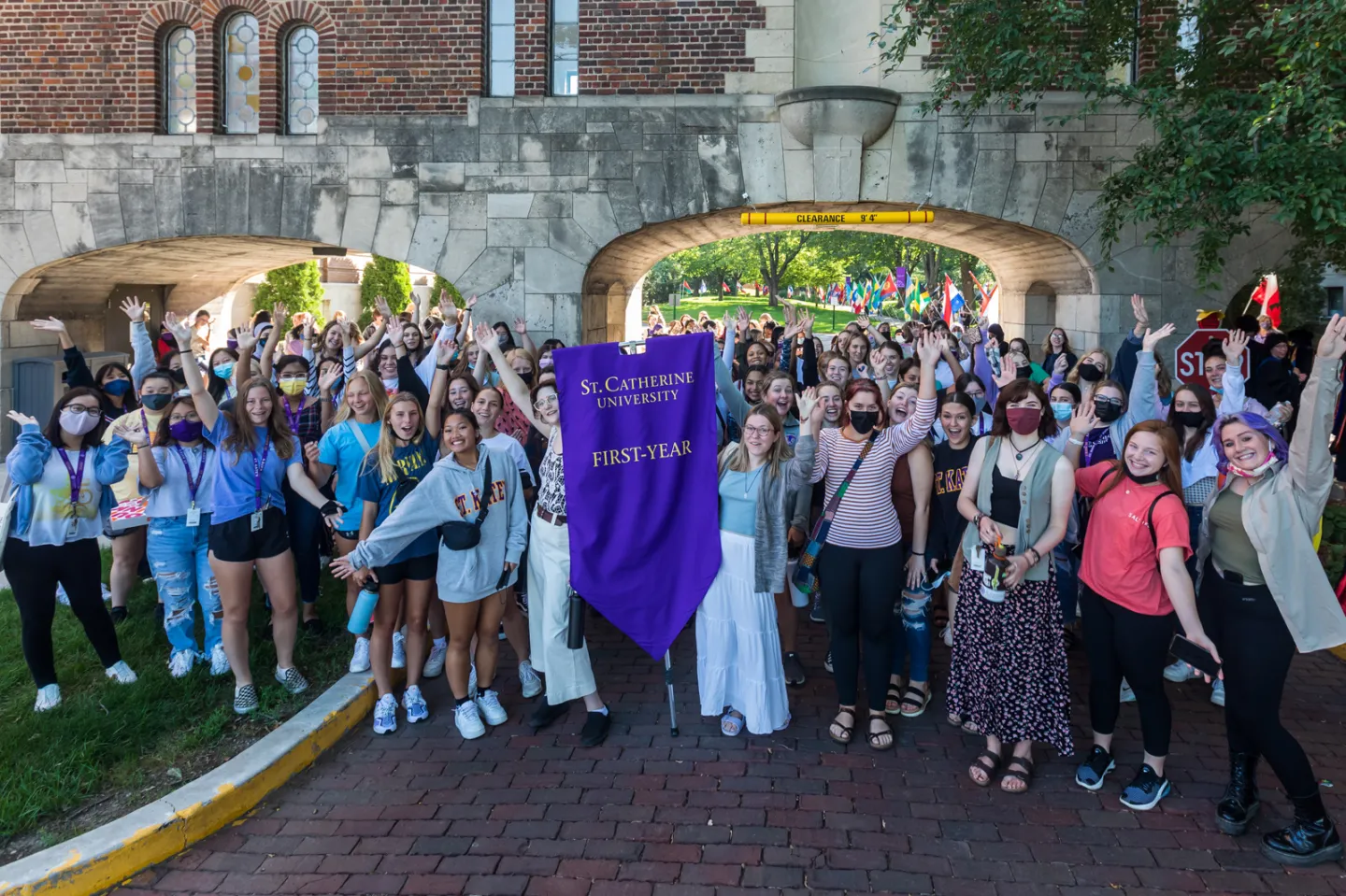 Students celebrating the start of the academic year
