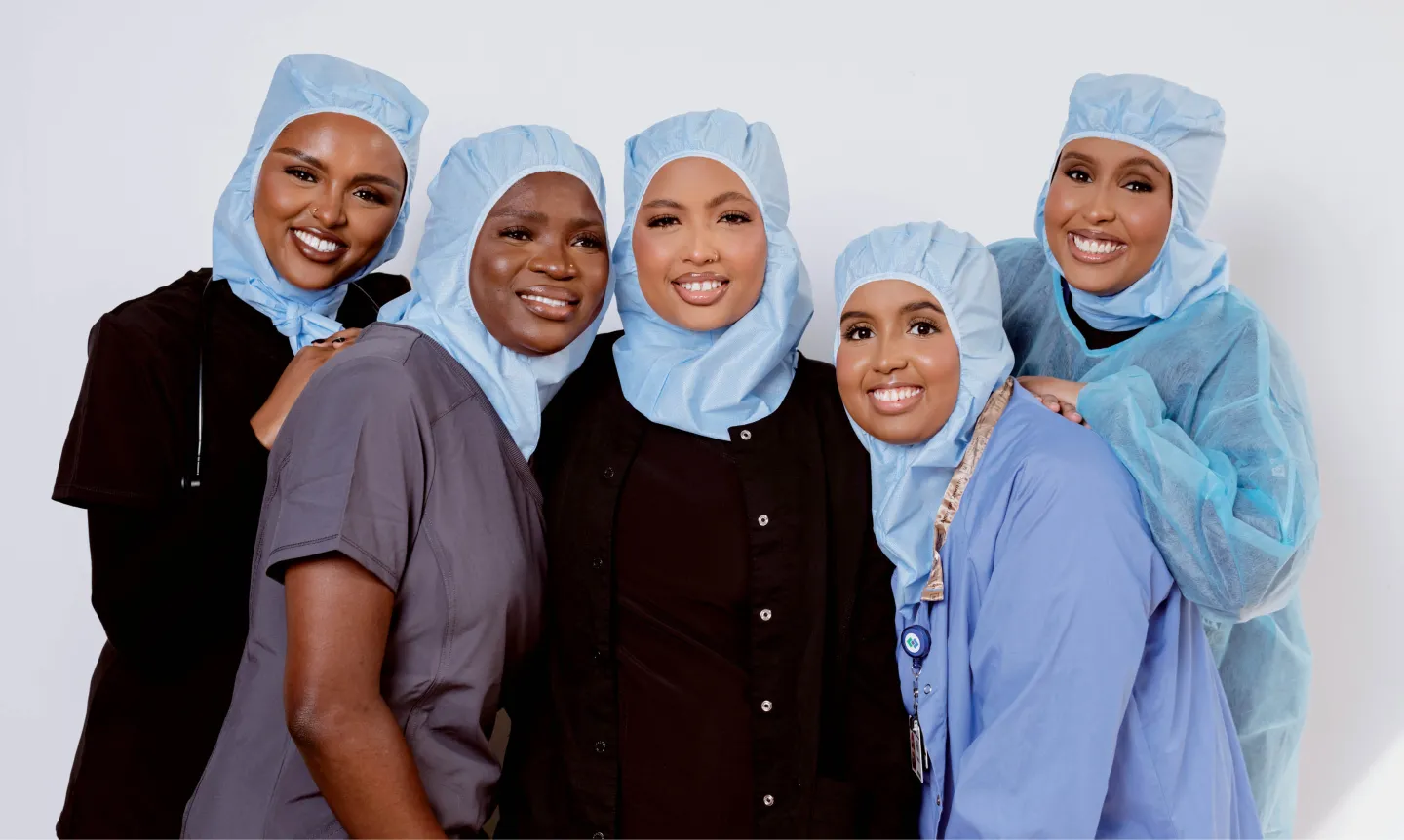 Models pose in hygienic hijabs