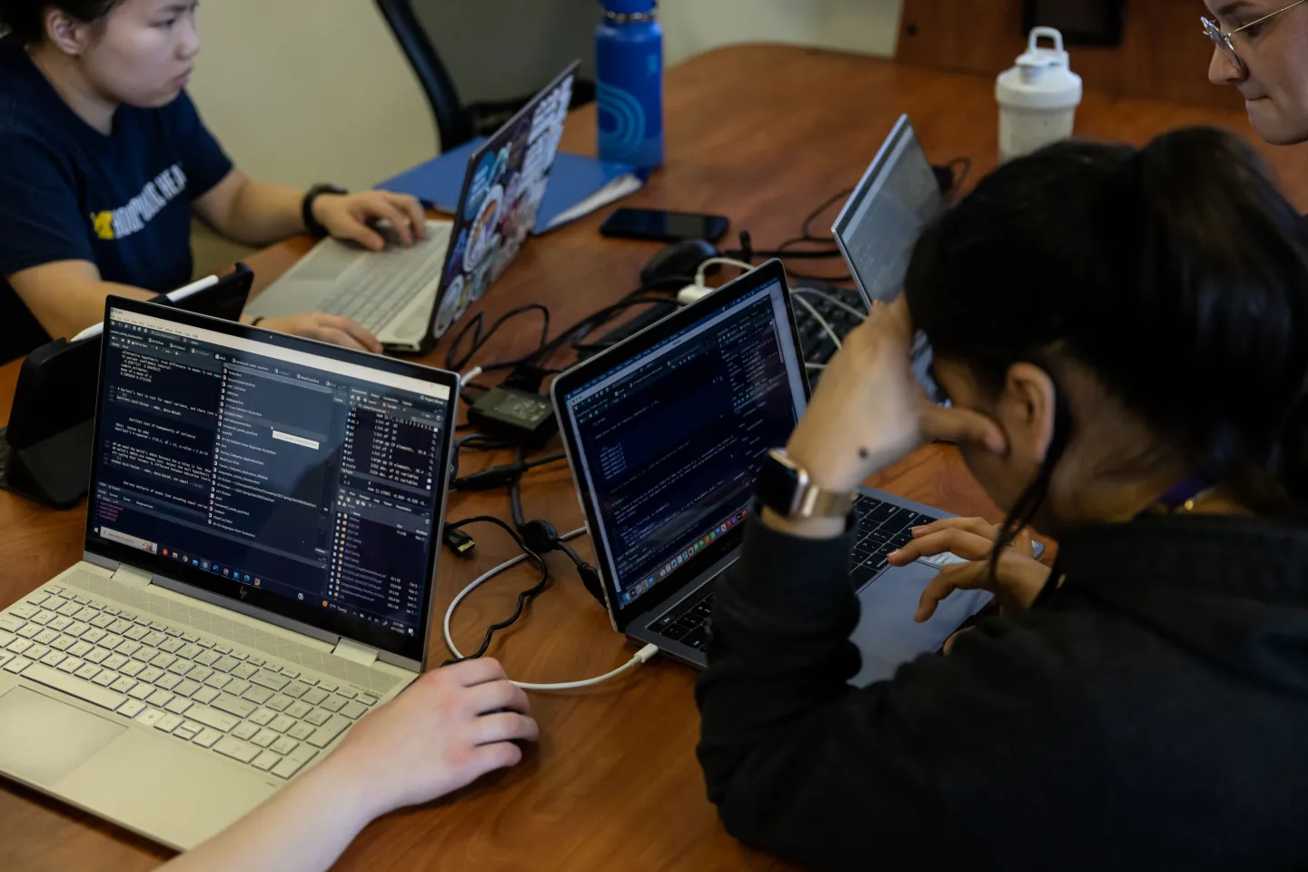 Data Science Students working in a classroom