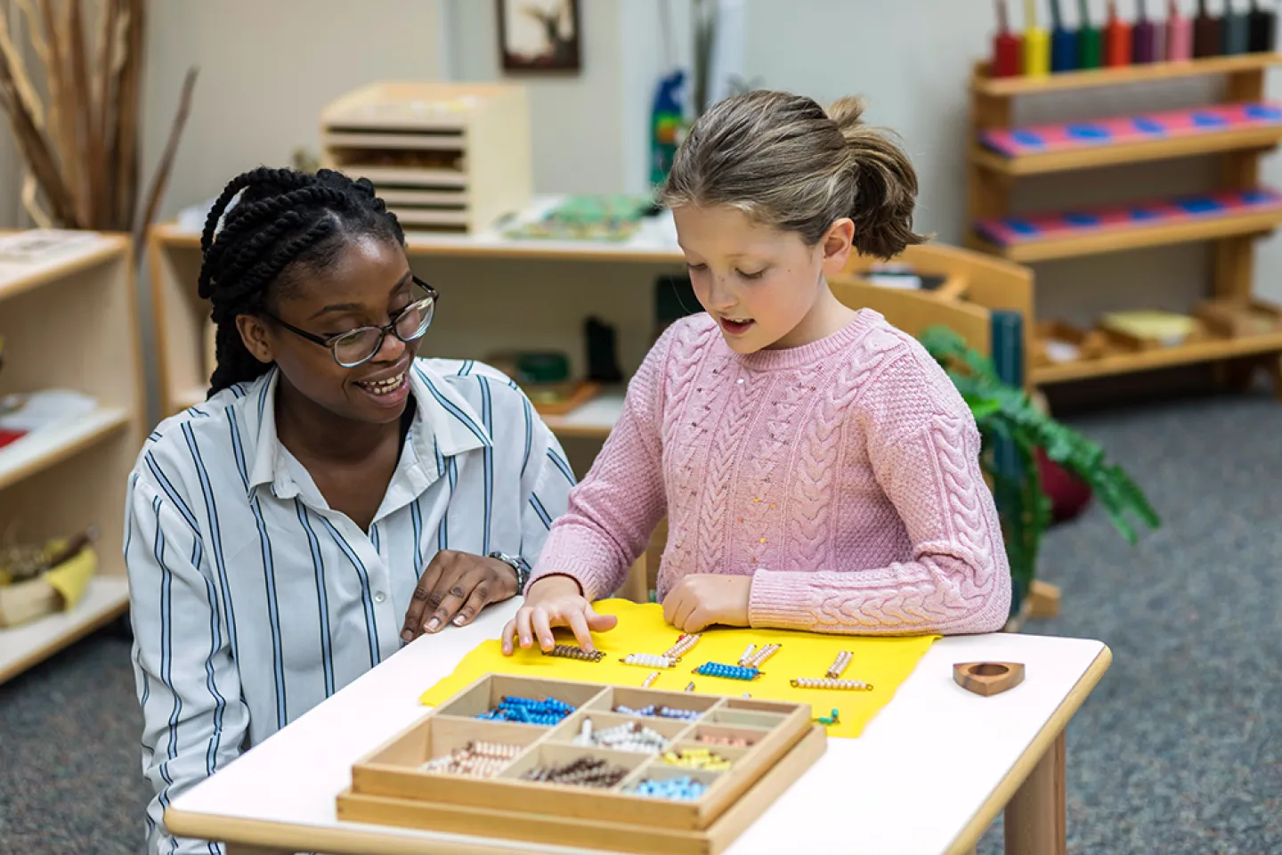 Education Teacher working with student