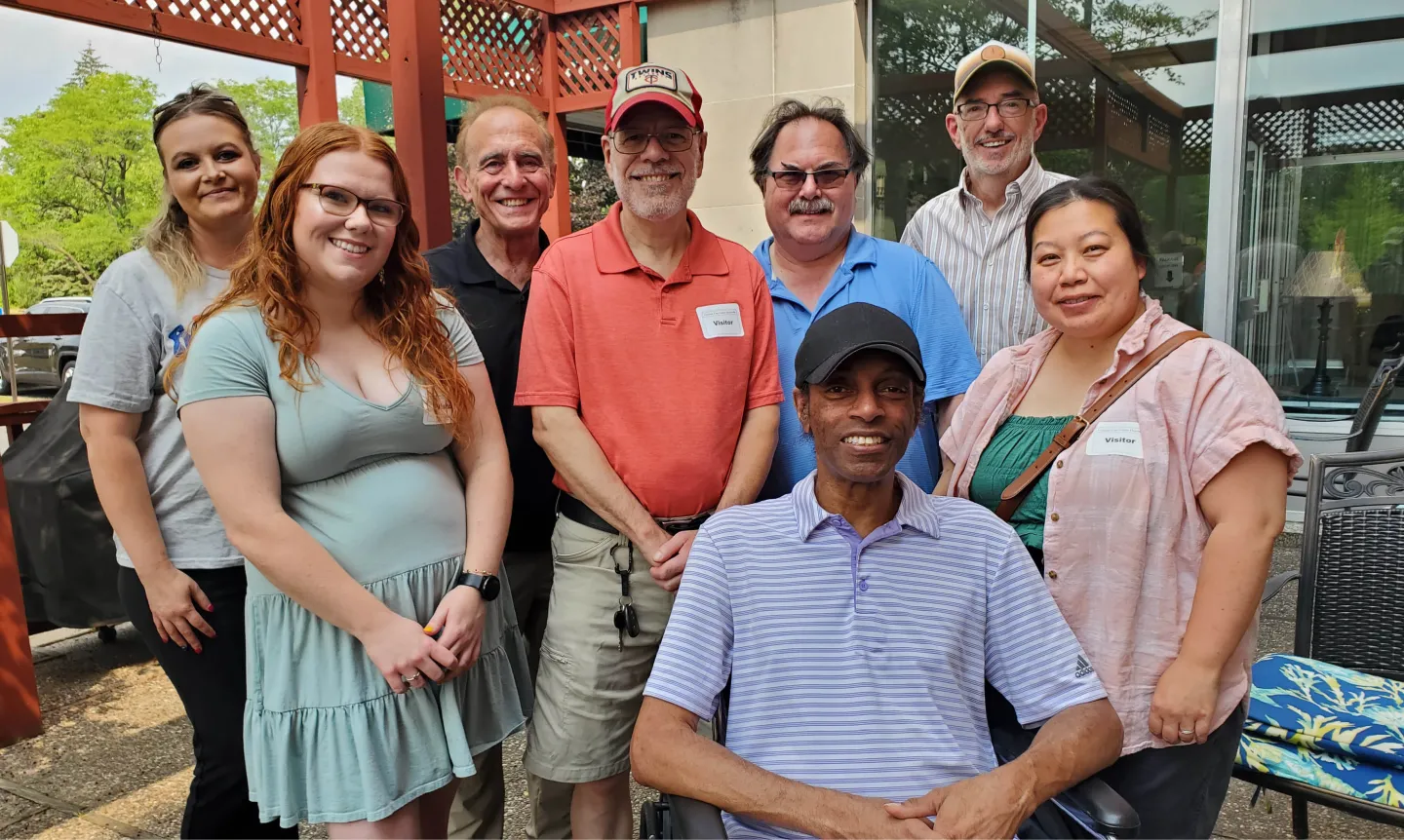 The dining services staff visited Willie during the summer