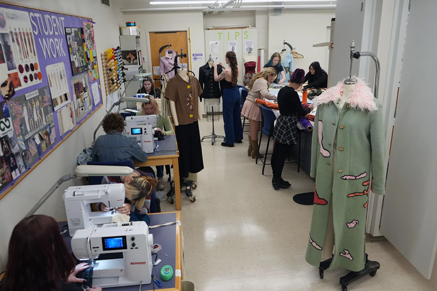 Students working in Fashion Design studio classroom