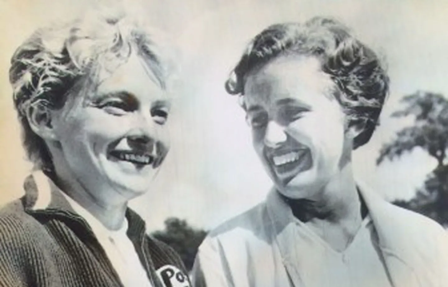Jeanne Arth '56, and her tennis partner Darlene Hard after winning the women's doubles title at the U.S. Championship in 1958.