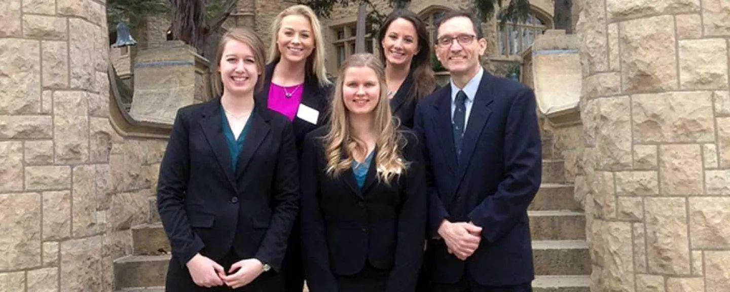 A St. Catherine University team presented their research on  a proposed Mayo innovation in heart auscultation (listening to heart sounds) at the March 2016 Mayo Innovation Scholars Program. The team includes St. Kate’s business majors Alex Pederson ’17 and Meghan Lentsch ’16, along with biology majors Brianne Hintsala ’16 and Sarah Showalter ’16, and University of St. Thomas graduate student Any Montenegro ’13 — who holds a bachelor’s degree in financial management from St. Kate’s.