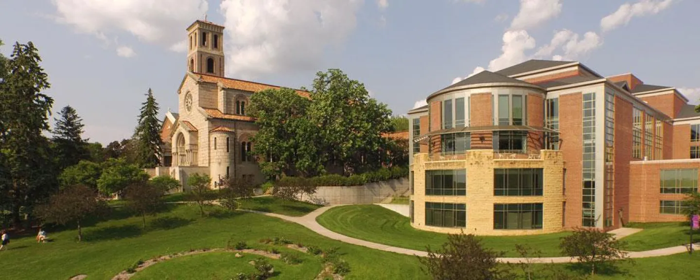 view of Our Lady of Victory Chapel and Coeur de Catherine building