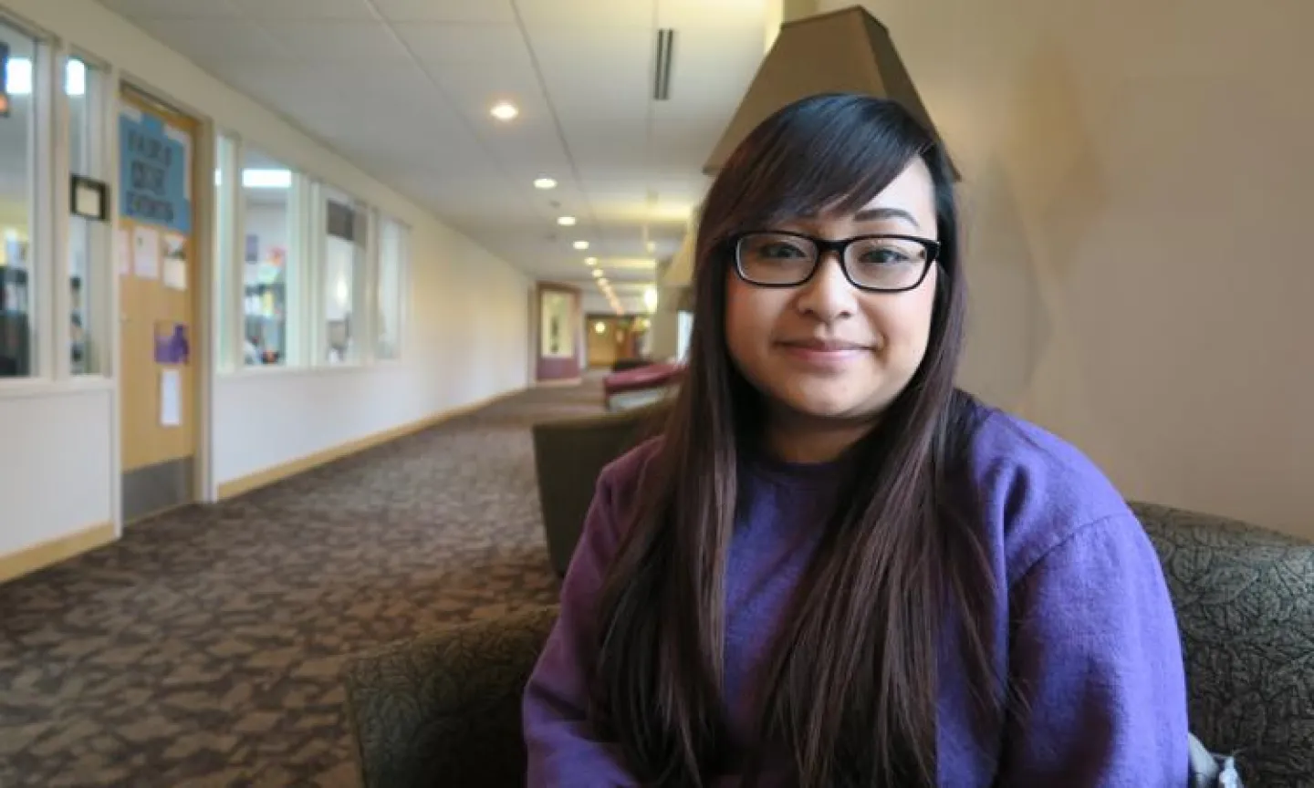 Pa Ying Vang '17 was one of ten finalists in an audio fiction contest presented by the Sarah Lawrence College. Photo by Michelle Mullowney '17