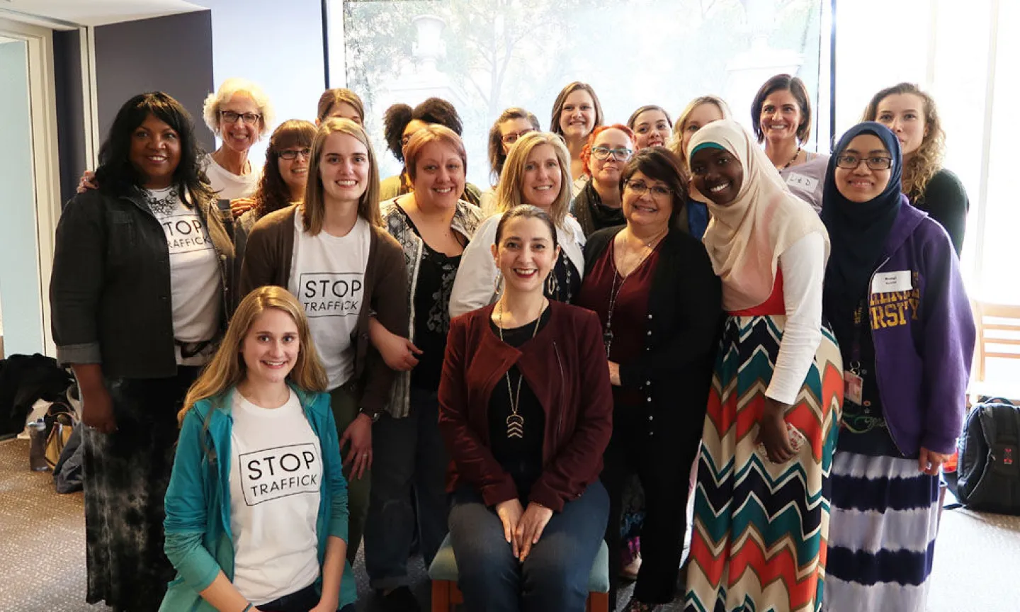 Social work students from both the bachelor's and master's programs attended the luncheon with 2017 Kelly Scholar and anti-sex trafficking activist Rachel Lloyd. Photo by Michelle Mullowney '17.