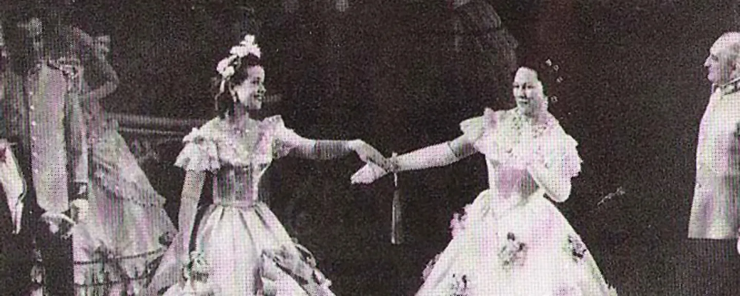 Program photo from the Metropolitan Opera's 1956–1957 season performance of La Traviata featuring Helen Vanni '46 as Flora Bervoix.